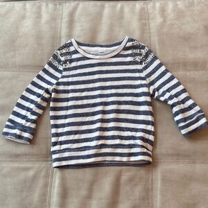 Striped Navy and White Kids Top 3T